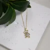 Wholesale of new copper-plated real gold three-dimensional sparkling diamond cartoon bear collarbone chain for women's Instagram trendy and cool hip-hop personality necklace Application Scenario